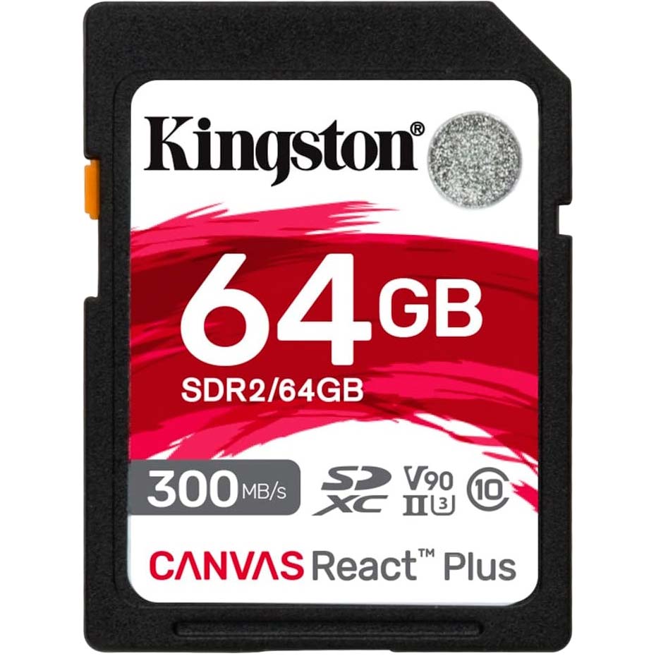 Карта пам'яті Kingston SDXC 64GB Canvas React Plus Class 10 UHS-II U3 V90 (SDR2/64GB)