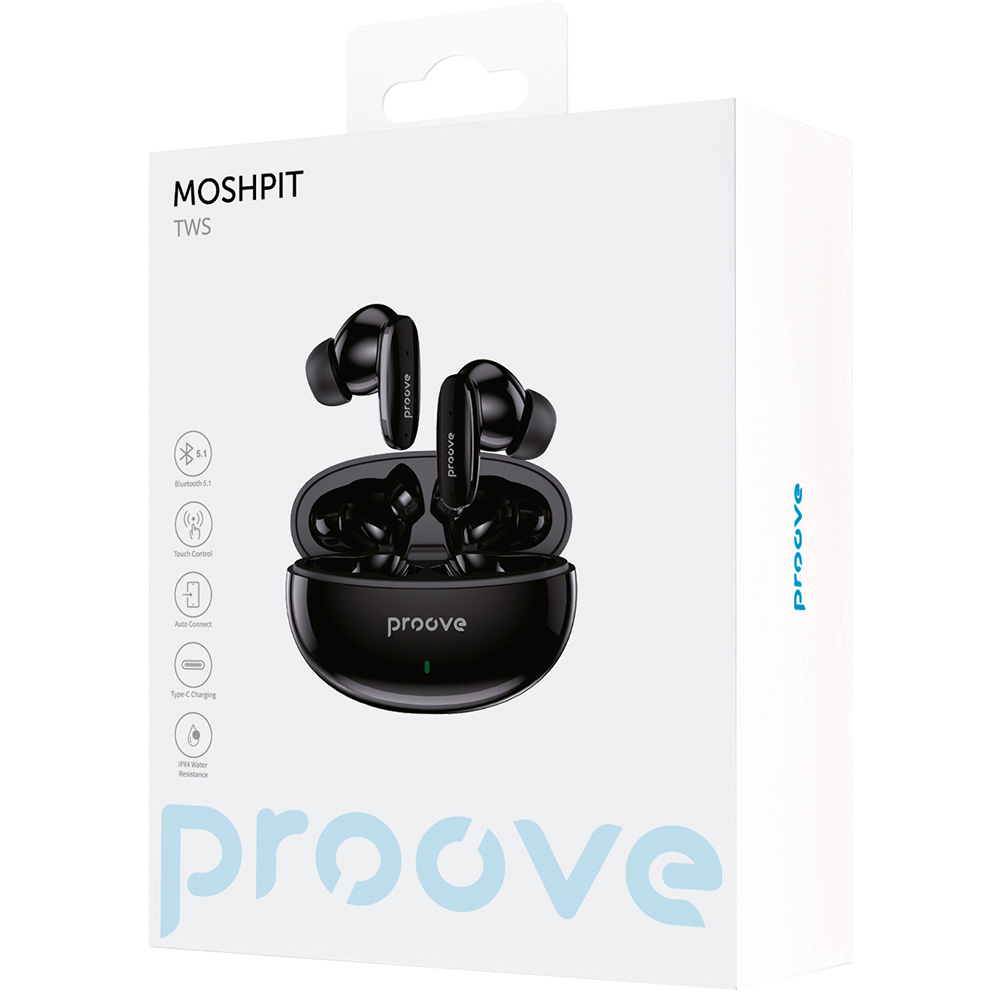 Внешний вид Гарнитура PROOVE MoshPit TWS black (49208)