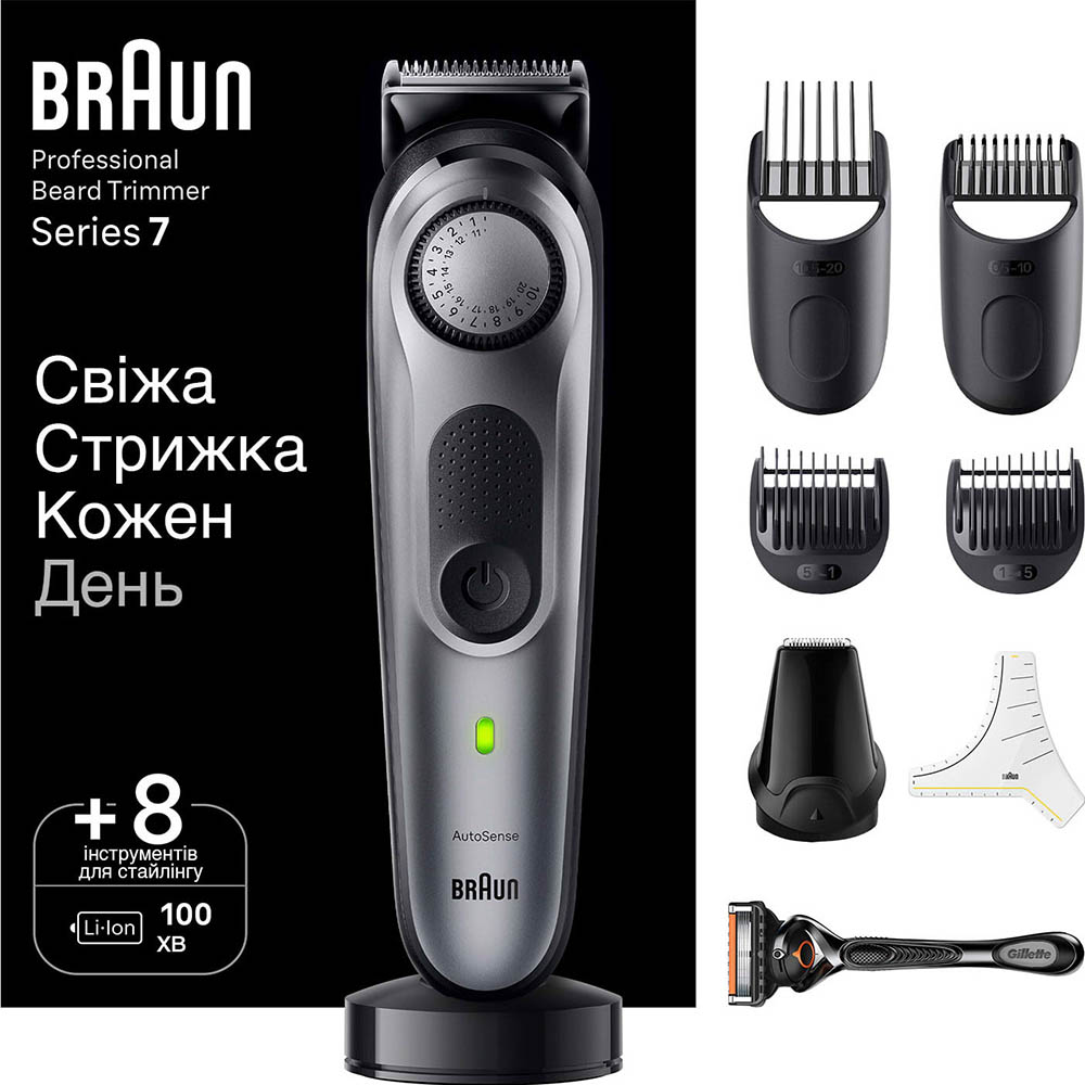 Тример BRAUN Електр тример BeardTrimmer BT7420 Керування регулювальне колесо