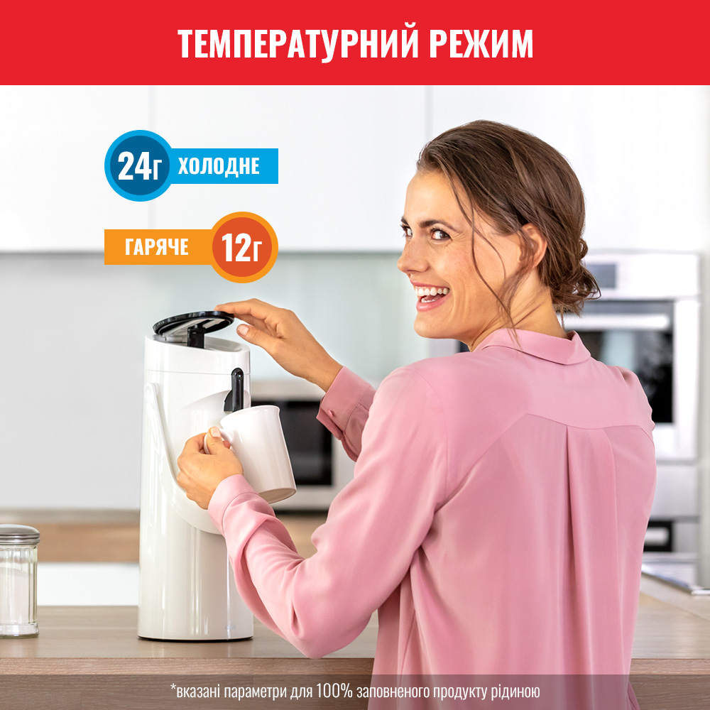 Термос TEFAL K3140214 PONZA White (4168430003766) Тип термос помповий