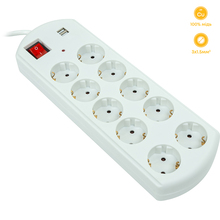 Сетевой фильтр PowerPlant YS-N6065/5 10 розеток 2xUSB 5м 10А 3х1.5мм2 White (EX610556)