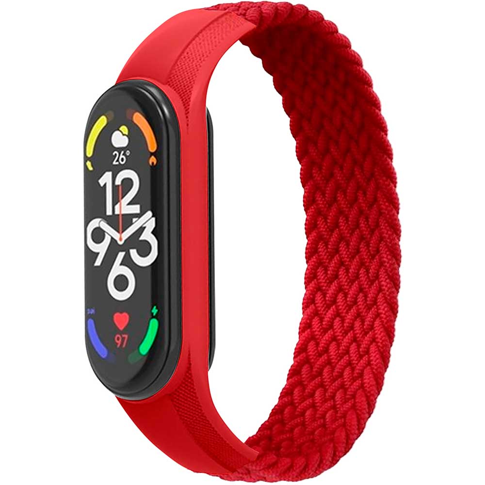 Ремінець ArmorStandart Braided Solo Loop для Xiaomi Mi Band 4/5/6/7 Red size L (ARM58762)