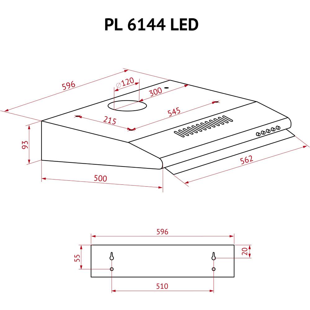 Изображение Вытяжка PERFELLI PL 6144 I LED