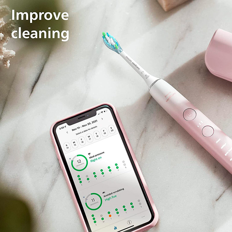 Фото 21 Зубна щітка PHILIPS Sonicare DiamondClean Gradient Pink White (HX9911/84)