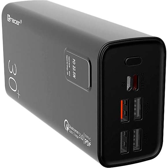 Powerbank TRACER 30000 mAh Modi QC 3.0 22.5W + PD 20W Black (TRABAT47062) Торгова марка TRACER