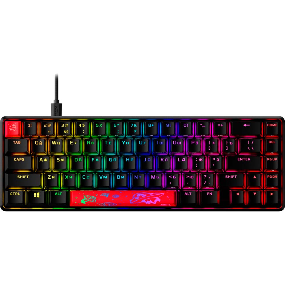 Клавіатура HyperX Alloy Origins 65 Red USB RGB ENG/RU Black (4P5D6AX) Комплектація клавіатура