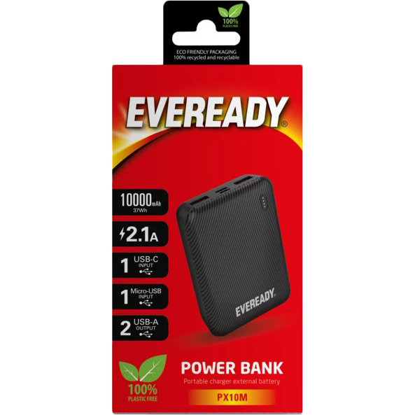 Powerbank EVEREADY PX10M 10000 mAh Mini Black (PX10M) Торгова марка EVEREADY