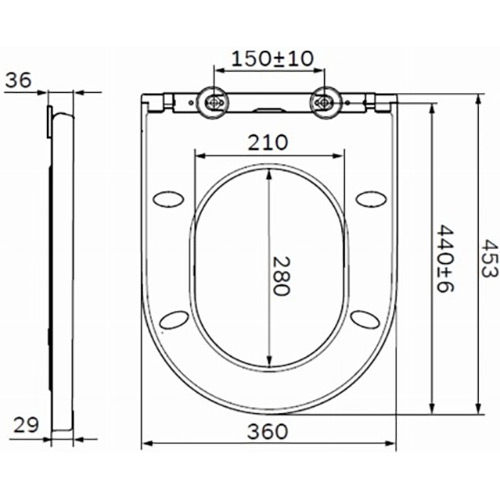 Стільчак AM.PM Spirit V2.0 (C707858WH) Розміри 36.5 х 45 х 5
