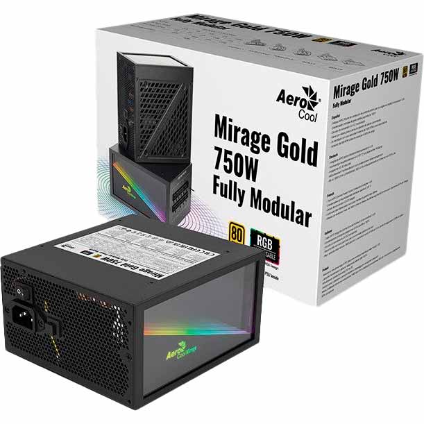 Зовнішній вигляд Блок живлення AeroCool Mirage Gold 750 Fully Modular 750W (ACPG-MF75FEC.11)