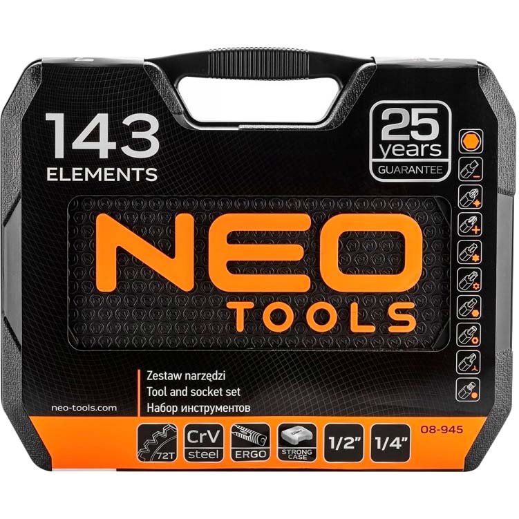 Набор инструмента Neo Tools 143 шт (08-945) Инструменты в наборе молоток