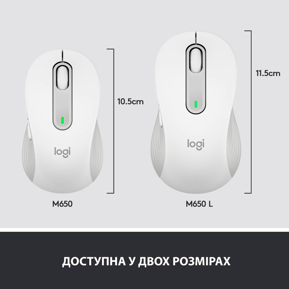 Фото Миша Logitech Signature M650 L Wireless Mouse Off-White (910-006238)
