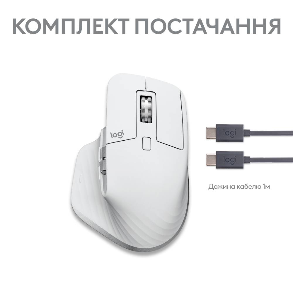 В Україні Миша Logitech MX Master 3S для Mac Performance Wireless Mouse Pale Grey (910-006572)