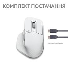 Миша Logitech MX Master 3S для Mac Performance Wireless Mouse Pale Grey (910-006572)