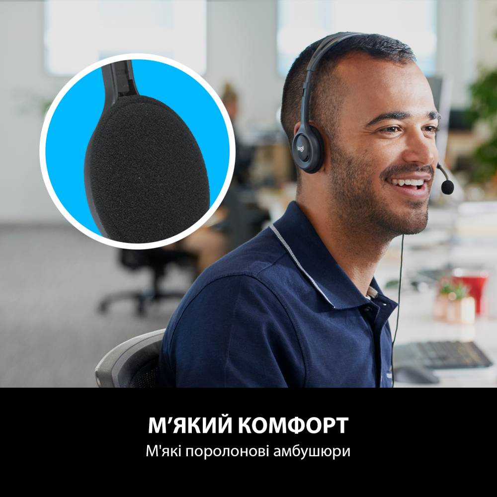 Гарнітура LOGITECH Stereo Headset H111 Конструкція накладні (накладаються на вухо)