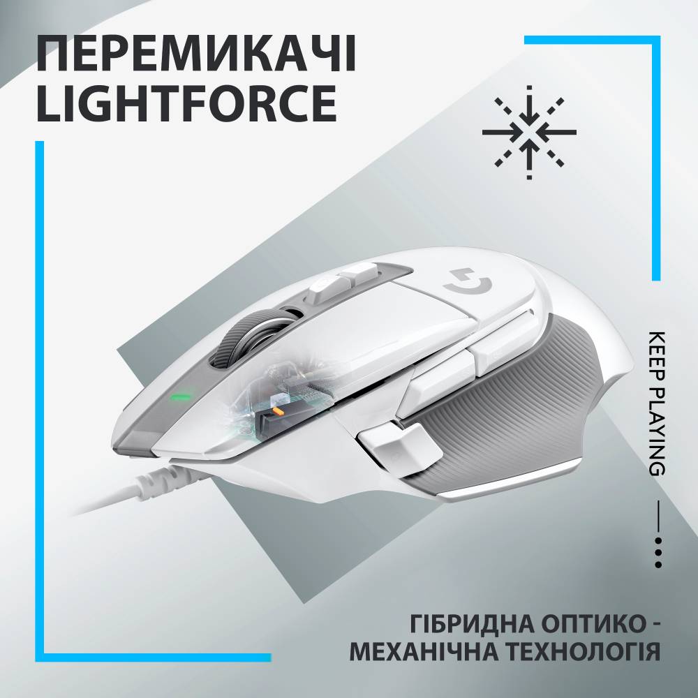 Мышь LOGITECH G502 X White (910-006146) Комплектация Игровая мышь G502 X, Крышка кнопки изменения чувствительности, Документация пользователя