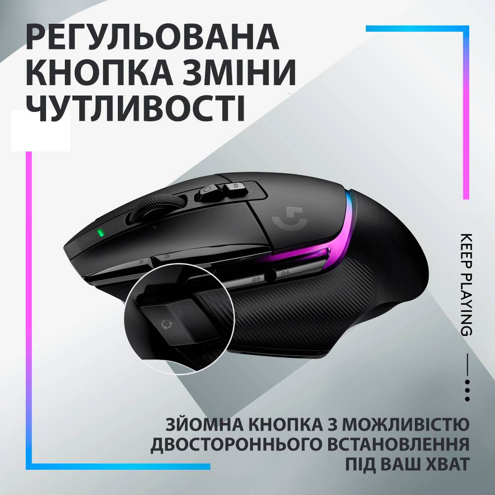 Зовнішній вигляд Миша LOGITECH G502 X PLUS Black (910-006162)