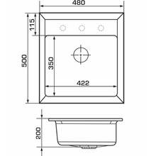 Мойка GRANADO MERIDA 496 х 480 мм Terra (gr0303)