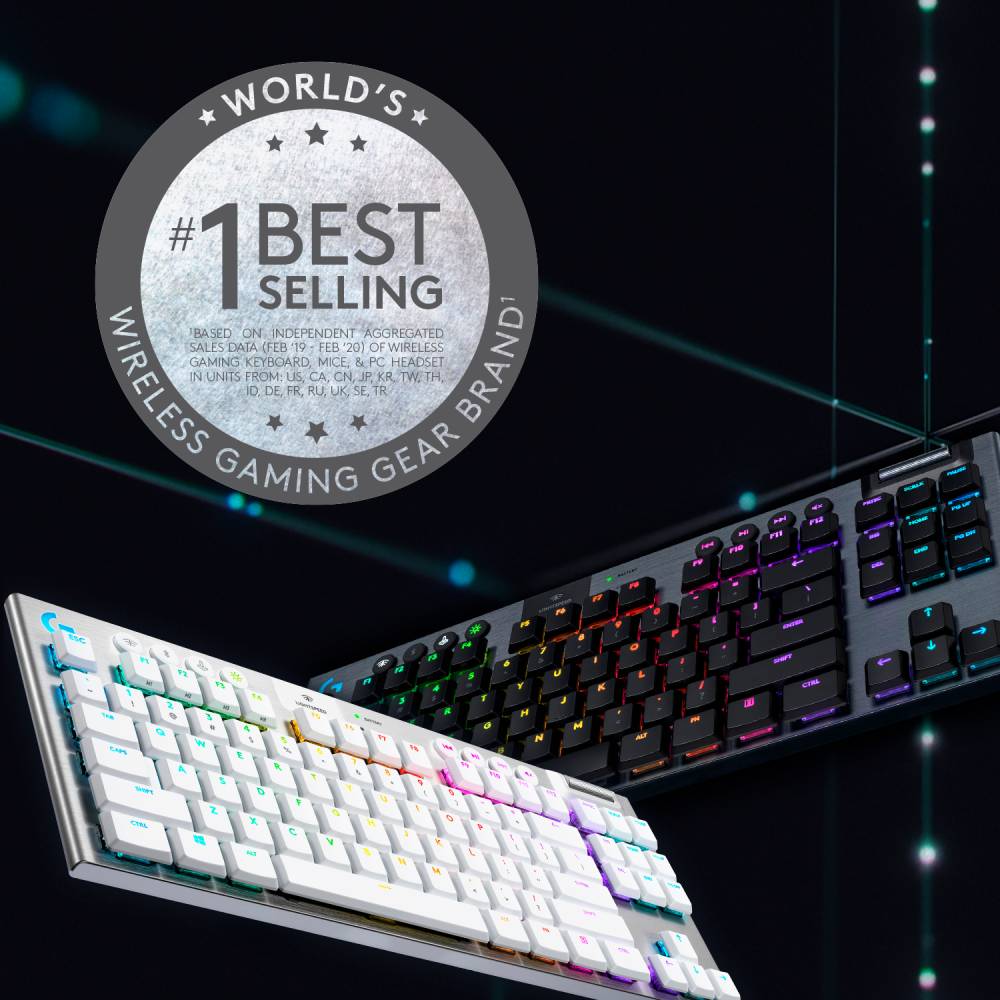 Клавіатура LOGITECH G915 TKL Tenkeyless LIGHTSPEED Wireless RGB Gaming Clicky US Carbon (920-009503) Клас ігрова