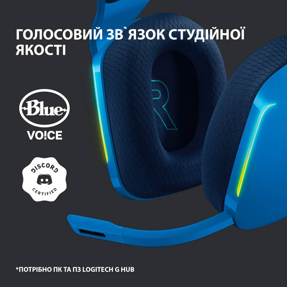 Гарнитура LOGITECH G733 LIGHTSPEED Wireless RGB BLUE (981-000943) Особенности съемный микрофон