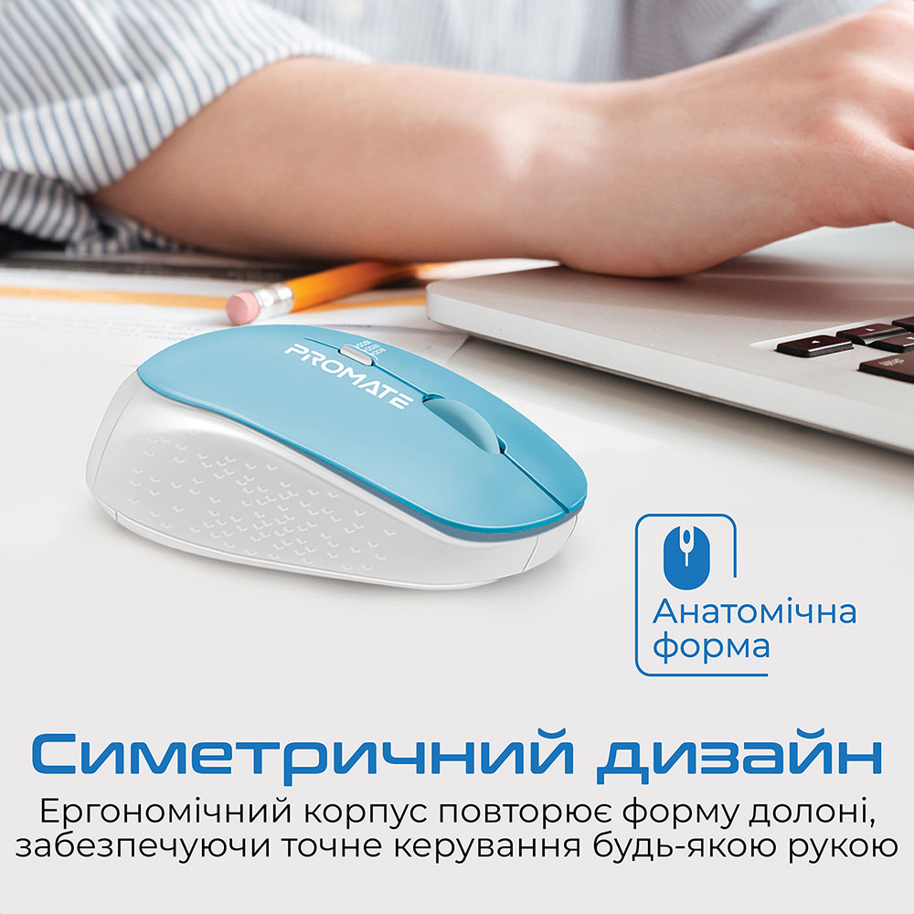 Мышь Promate Tracker Wireless Blue (tracker.blue) Тип подключения беспроводное