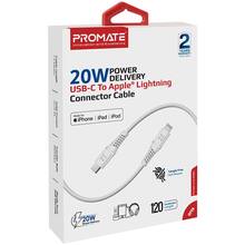 Кабель Promate PowerLine-Ci120 USB-C to Lightning MFi 20W Power Delivery 1.2 м White (powerline-ci120.white)
