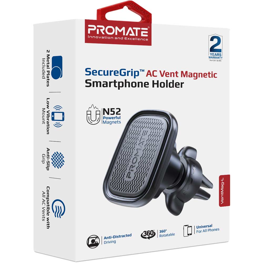 Автотримач Promate VentMag-L Black (ventmag-l.black) Тип тримач (магніт)