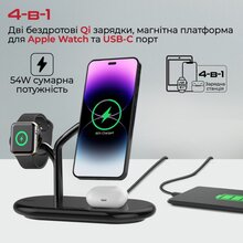 Бездротовий зарядний пристрій PROMATE Synergy Black (synergy.black)