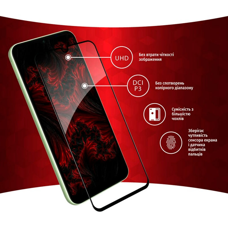 Защитное стекло INTALEO Full Glue для Samsung Galaxy A14 Black (1283126559778) Тип стекло