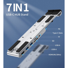Подставка для ноутбука CHOETECH док станция USB-C 7-в-1 (HUB-M43-SL)