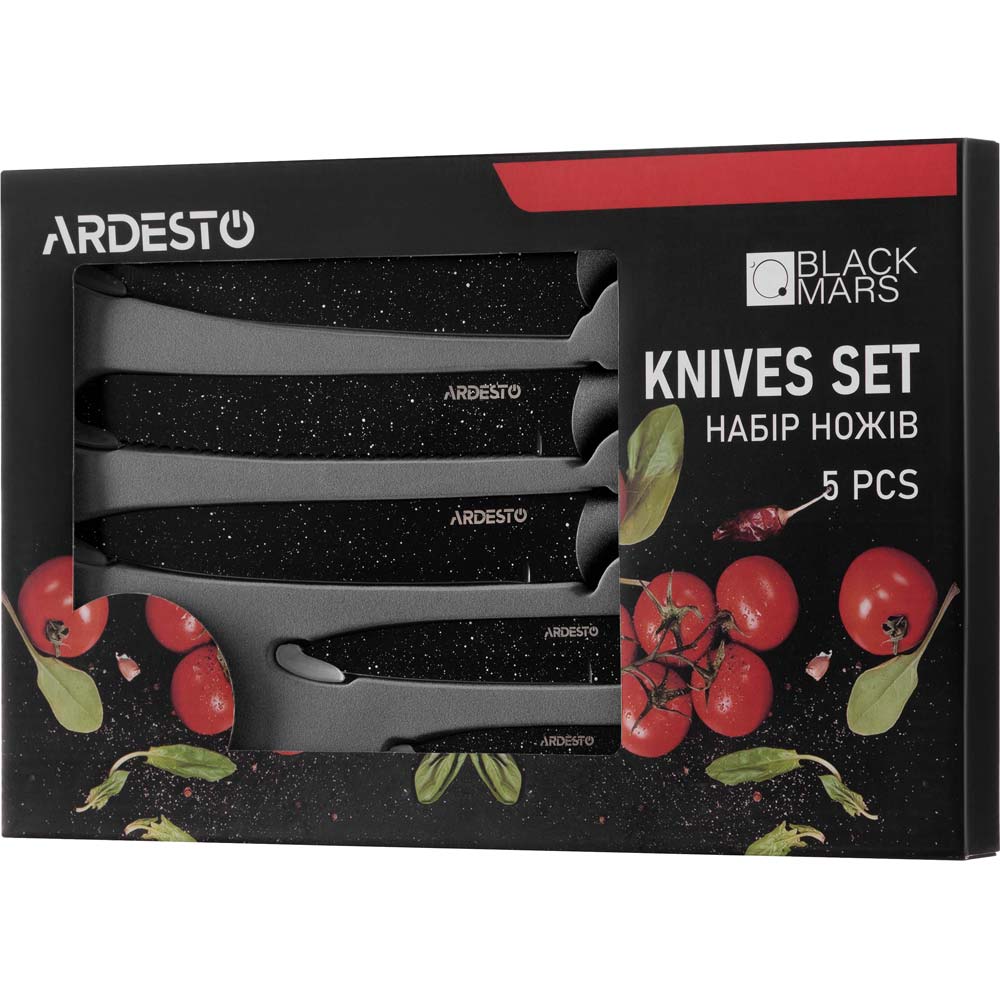Набор ножей ARDESTO Black Mars 5 пр (AR2105BR) Количество ножей в наборе 5