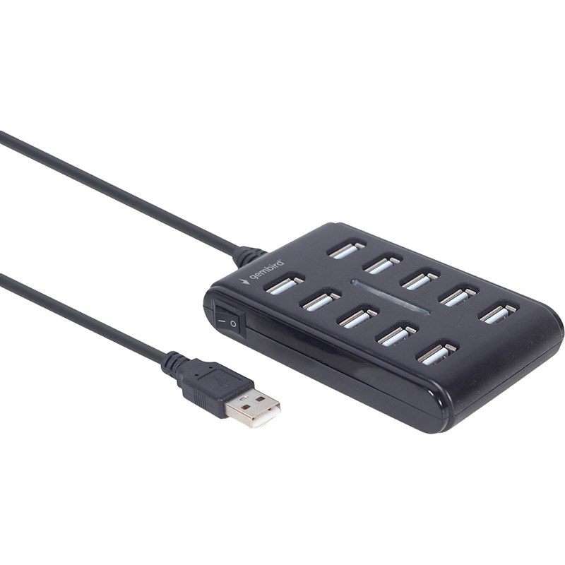 USB-хаб GEMBIRD 10 портов Black  (UHB-U2P10P-01) Тип USB-хаб