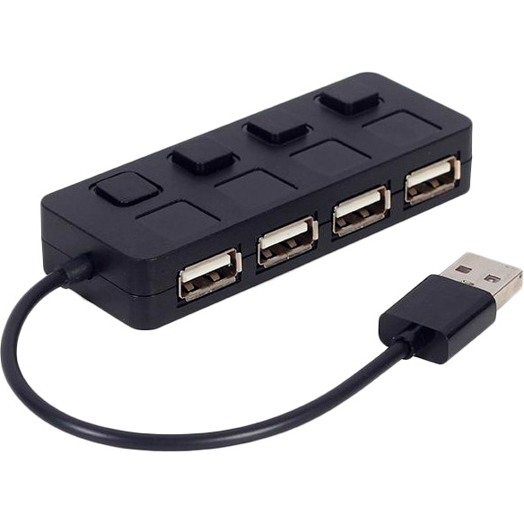 USB-хаб GEMBIRD 4 порта Black (UHB-U2P4-05) Тип USB-хаб