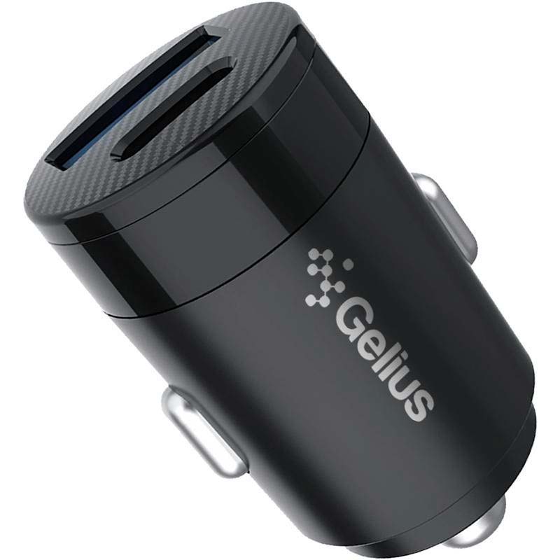 Автомобільний зарядний пристрій Gelius Inch Twix USB+Type-C 30 Вт + кабель Type-C-Type-C Black (00000092306) Тип автомобільний зарядний пристрій