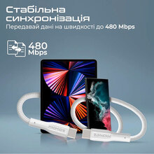 Кабель PROMATE Xcord-CC USB-C - USB-C 1м White (xcord-cc.white)