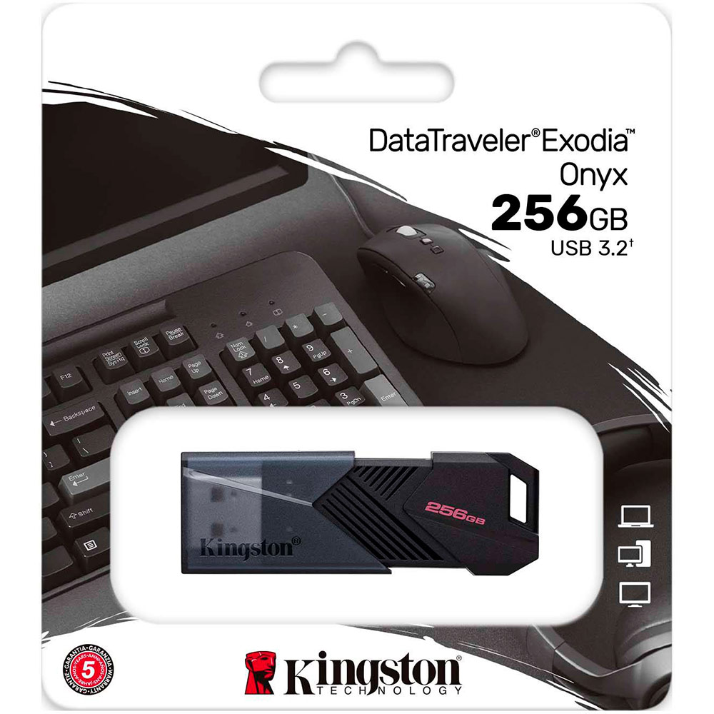 Флеш-драйв KINGSTON DT Exodia ONYX 256GB USB 3.2 (DTXON/256GB) Матеріал корпуса пластик