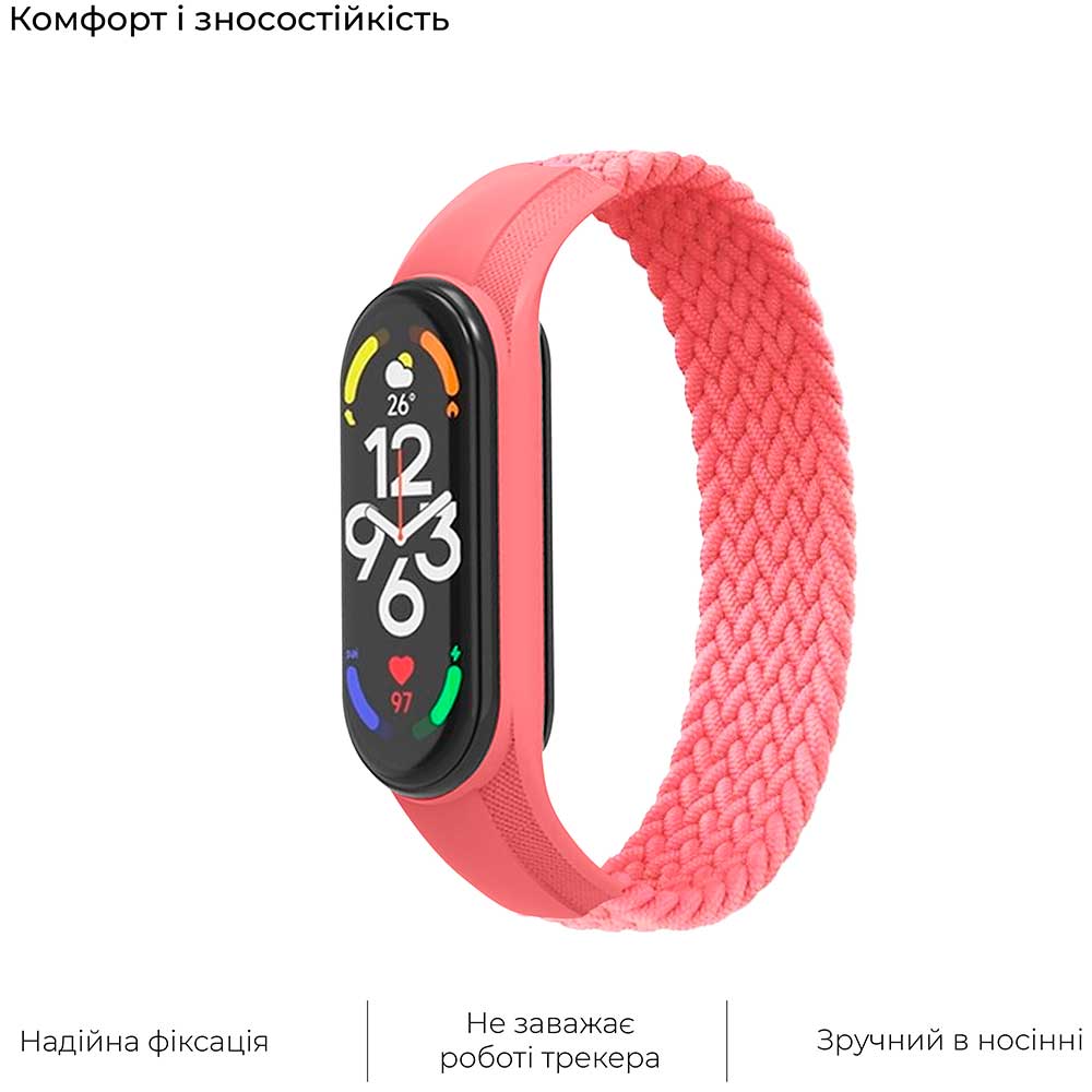 Ремешок ArmorStandart Braided Solo Loop для Xiaomi Mi Band 4/5/6/7 Pink size M (ARM58767) Совместимость по модели XIAOMI Mi Smart Band 7