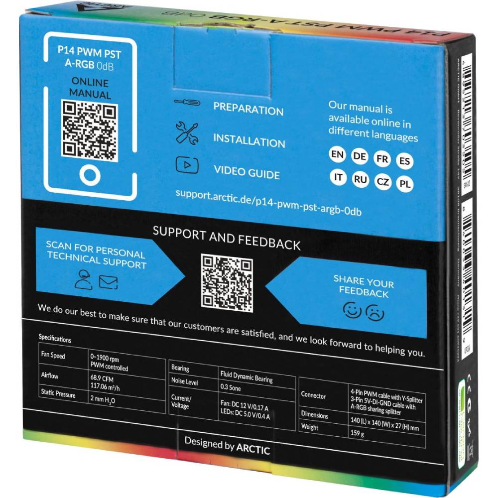 Внешний вид Кулер корпусный ARCTIC P14 PWM PST A-RGB (ACFAN00239A)