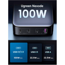 Зарядний пристрій UGREEN CD328 100W GaN Nexode Series Black (90928)