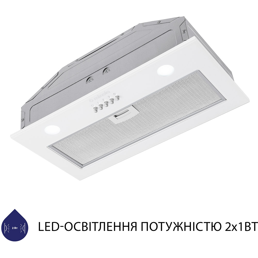 Витяжка MINOLA HBI 5262 WH GLASS 700 LED Діаметр повітропровода 120