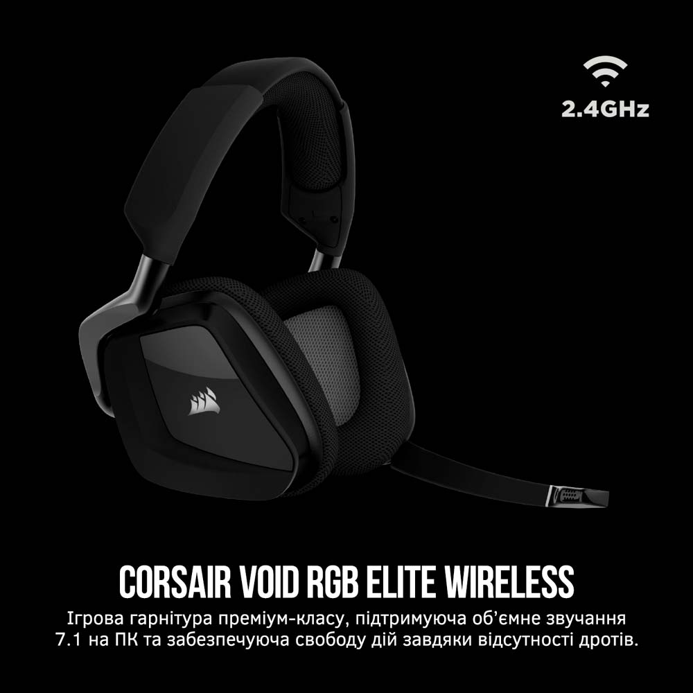 Гарнітура CORSAIR Void RGB Elite Wireless Premium Carbon (CA-9011201-EU) Клас геймерська