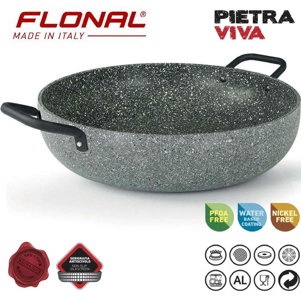 Сотейник FLONAL Pietra Viva 32 см Grey (PV8PH3270) Висота борту 9