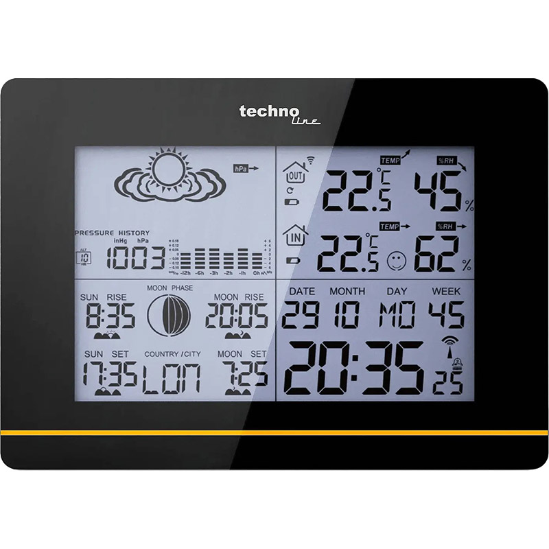 Метеостанція TECHNOLINE WS6750 Black Призначення домашній