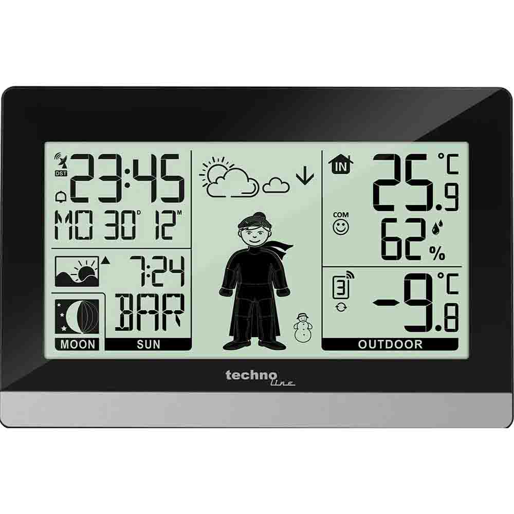 Метеостанция TECHNOLINE WS9612 Black Тип электронный