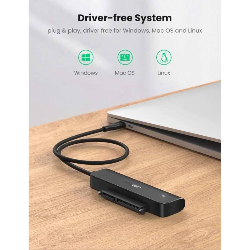 Переходник UGREEN CM321 USB 3.0 Type-C - SATA III (F) Black (70610) Вид переходник
