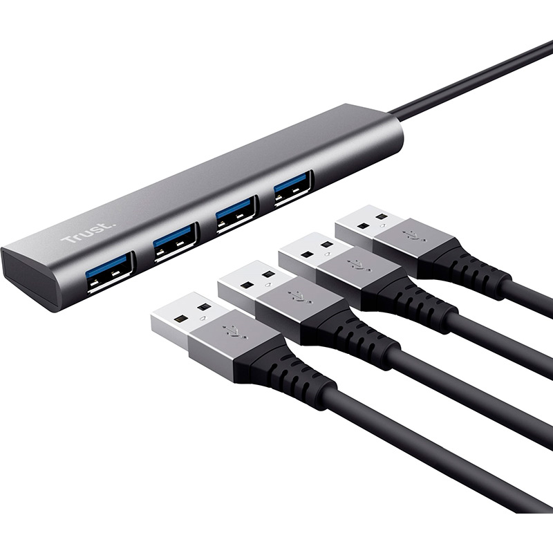 USB-хаб TRUST Halyx 4-Port USB-A 3.2 Grey (24947) Тип питания пассивный