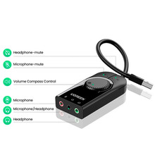 Звуковая карта UGREEN CM129 USB AUX jack TRS(Mic + Ear) SSS1629 Black (40964)