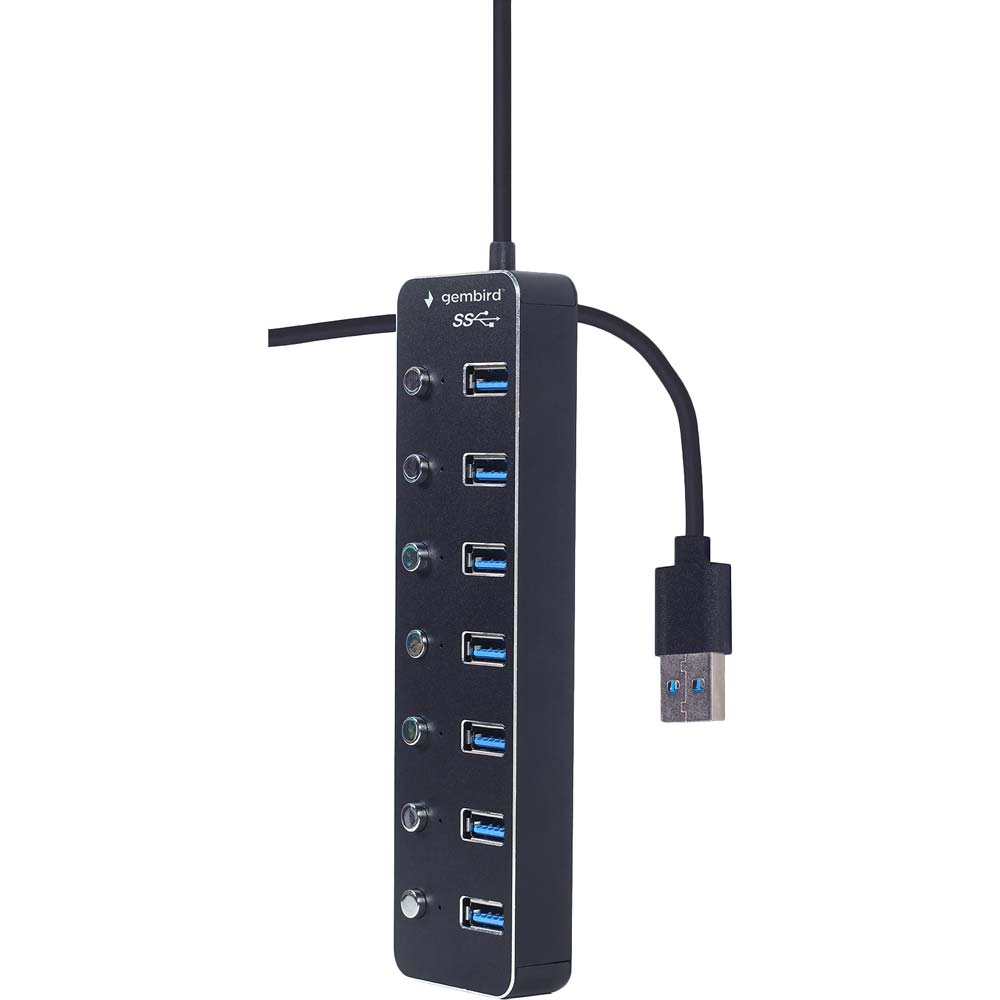 USB-хаб GEMBIRD 7 в 1 USB 3.0 Black (UHB-U3P7P-01) Тип живлення пасивний