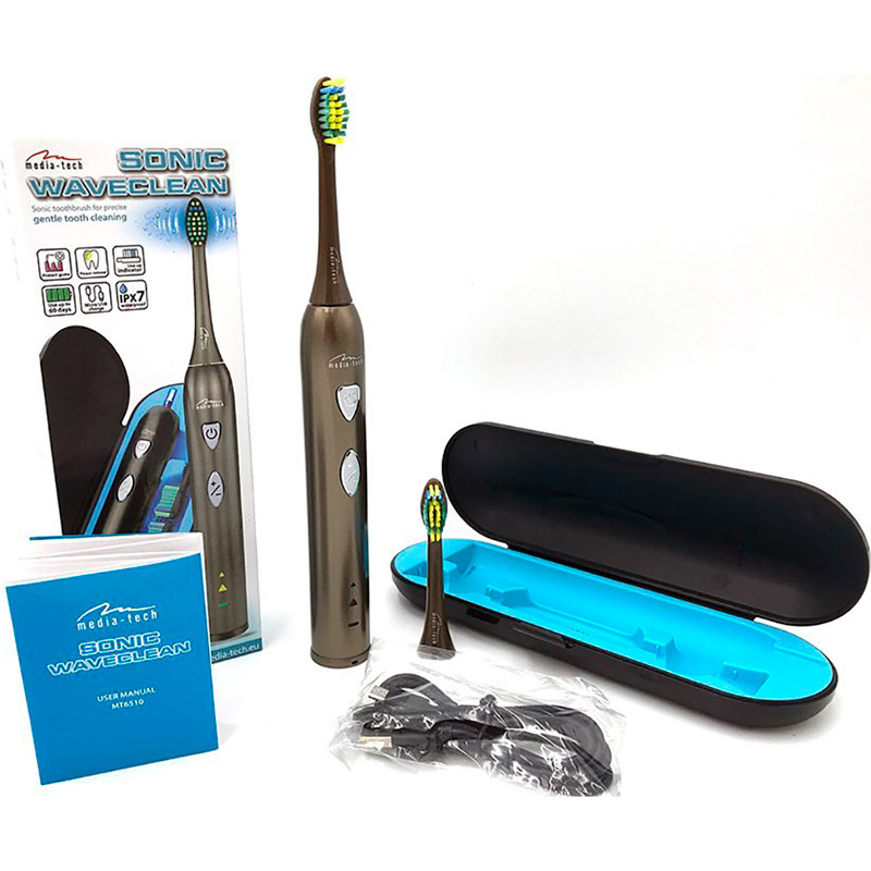 В Україні Зубна щітка MEDIA-TECH SONIC WAVECLEAN Black (MT6510)