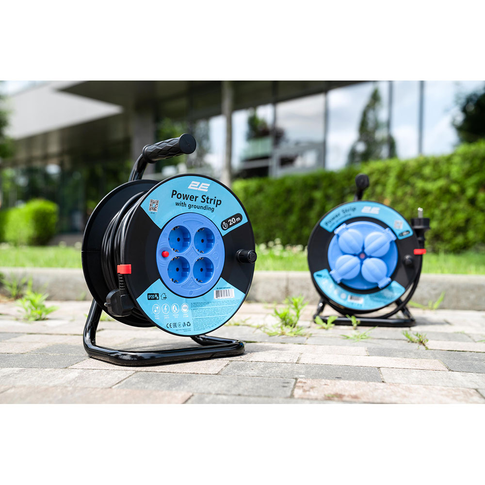 Замовити Подовжувач 2E 4 розетки 20м 16А 3х1.5 мм2 Black (2E-CR4315IP20M20)