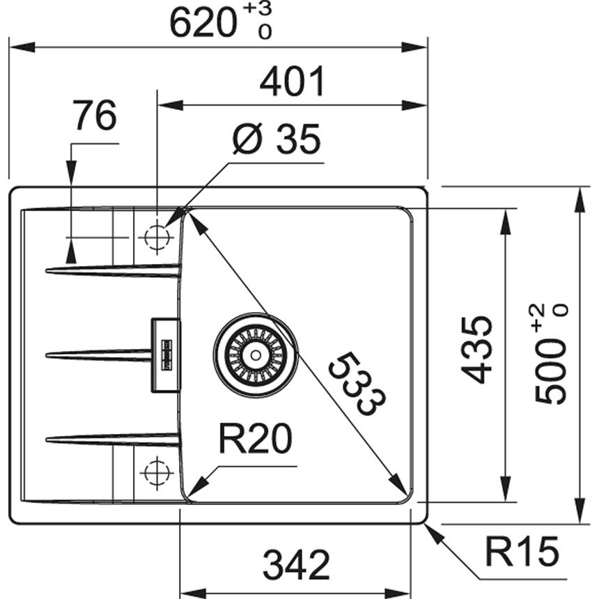 Мойка FRANKE Centro CNG 611-62 (114.0630.418) Материал гранит